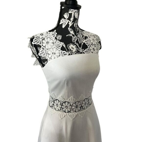 Ted Baker Monaa Lace Sleeveless White Mini Dress US Size 1 Small - Picture 2 of 9